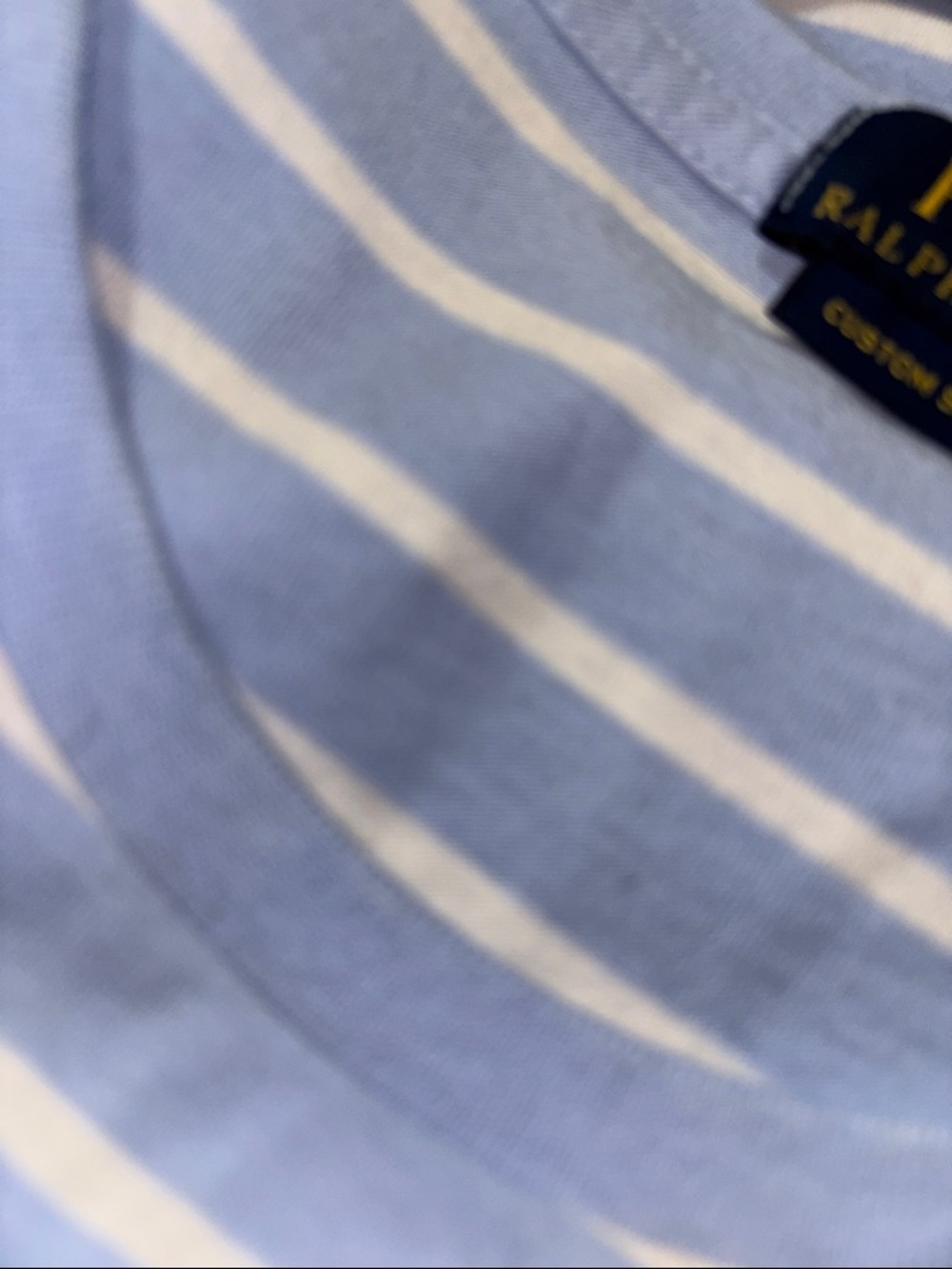 Polo by Ralph Lauren Light Blue & White Striped Crew Neck Tee - Picture 5 of 5